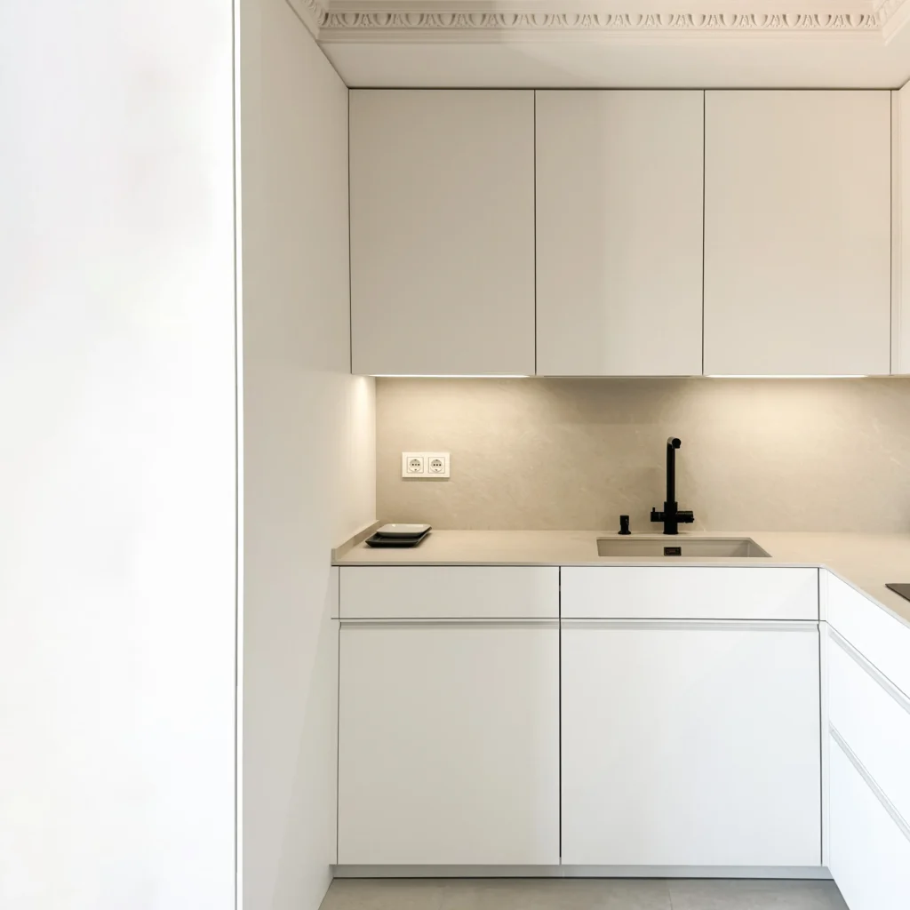 Reforma de cocina moderna blanca
